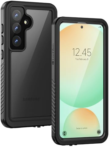 Lanhiem für Samsung Galaxy S24 FE Hülle IP68 Wasserdicht Stoßfest | Handyhülle Galaxy S24 FE, 360 Grad Panzerhülle, Staubdicht Outdoor Schutzhülle, mit Eingebautem Displayschutz, Schwarz