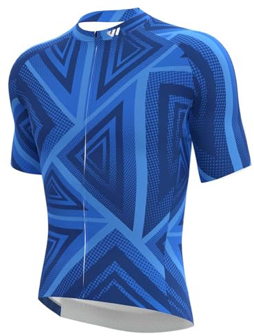 Wulibike Radtrikot Herren Regular Fit | Fahrradtrikot für Einsteiger. Atmungsaktives Rennrad Trikot mit durchgehendem Reißverschluss, 3 Taschen, Reflektorstreifen