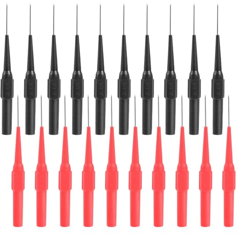 Sliverdew Lot de 20 pointes de mesure pour multimètre - 0,7 mm - Sonde de test - Aiguille de test - Fiche banane - Multimètre - Fil de mesure - Sonde d'isolation - Échantillon, 547758_2_KkBtJWvZU