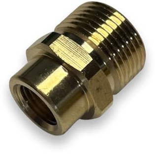 M&M Smartek Adaptador para limpiadora de Alta presión M22x1,5 AG a Rosca Interior de 1/4 Conexión 1: Rosca Exterior M22x1,5 Conexión 2: Rosca Interior de 1/4 Material: Latón