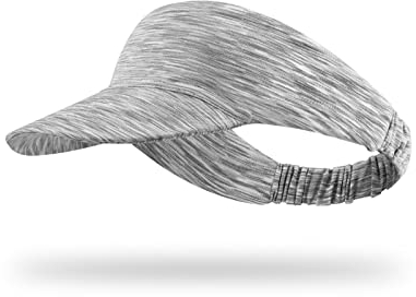 Feelorna Visor Cap Damen, Elastische Faltbare Sonnenschild Sonnenhut mit Krempe, Atmungsaktiv und Schweißabsorbierend Tennis Cap für Golf Laufen Tennis Outdoor Aktivitäten Unisex (Grau)