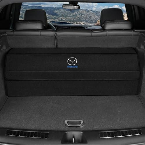 OZQWYF Auto Kofferraum Aufbewahrungsbox für Mazda CX-5 CX 5 CX5 (Type KF 2.Gen) 2017 2018 2019 2020 2021 2022 2023 Faltbarer Organizer Wasserdichter Emblem Kofferraum Tasche Zubehör,Black