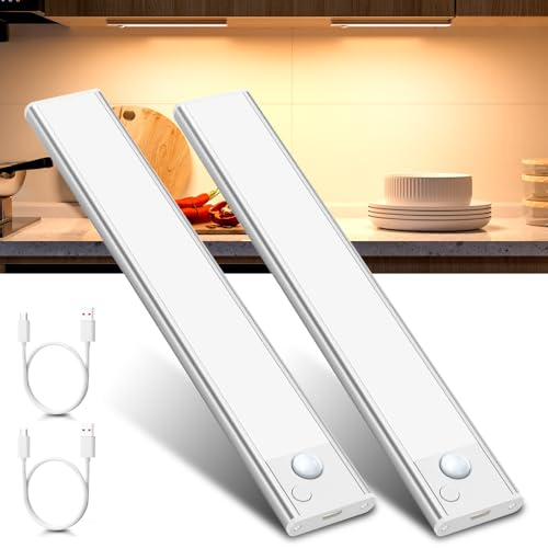 Luce-LED-Sottopensile-Cucina-Luci-Sensore-Batteria-Armadio-Lampada-Ricaricabile Magnetica Movimento Senza Fili Striscia Lampade Barra USB Interno Strisce Light Adesive Sotto Pensile Illuminazione