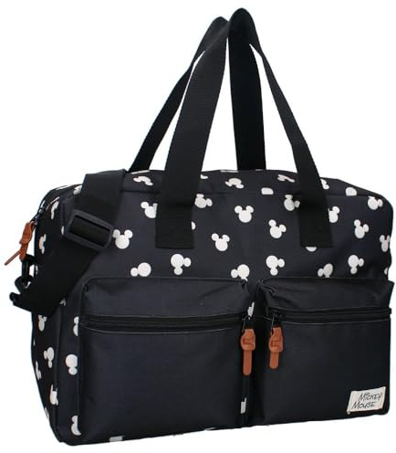 Grand Sac à Langer Noir | avec Tapis a Langer | Disney Mickey Mouse