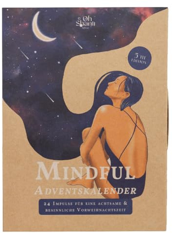 VEGAN BOX® Adventskalender Mindful Edition 5 | Set Aus Journal Kugelschreiber & 24 Karten mit Achtsamkeit-Impulsen | Adventskalender für Entspannung & Selbstfürsorge