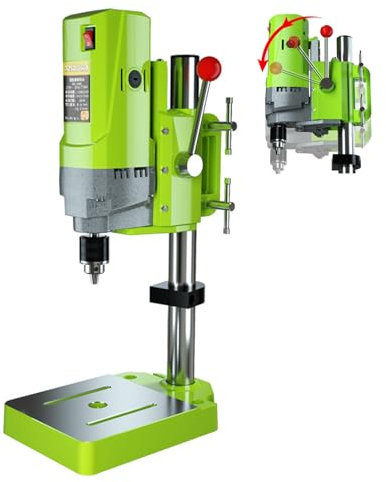 Mini Taladro Eléctrico de Mesa, 710 W, Taladro de Precisión, Máquina Perforadora de Mesa, Ajuste de Velocidad de 5 Velocidades, Rango de Sujeción de 1,5 a 13 Mm, Pantalla de Escala Para Hacer Joyas