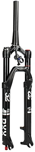 LYYCX Fahrrad Federgabel 27.5 29 Zoll Reise 120mm, LYYCX-02 Luftfederung Einstellen 1-1/8 Gerades/konisches Rohr Mountainbike Vordergabeln Scheibenbremse(Tapered Remote Lock Out,29 inch)