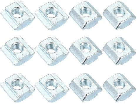 PATIKIL M8 Sliding t Nuts, 12 Pcs Hammer Head Fastener Nut Thread t Slide Drop in Nuts for European Standard 4545 Series 10 mm T-Slot Aluminum Extrusion Profile