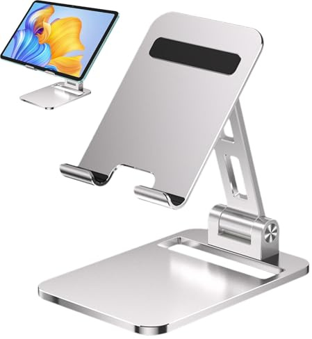Générique Abs, silikonfällande mobiltelefon, mobil surfplattestativ, bärbart skrivbord, aluminiumlegering skrivbordshållare, 4,33 x 2,99 x 0,98 tum justerbar hållare för kontor