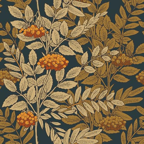 Yullpaper Papier Peint Fleurs Marron Jungle Revetement Vinyle Adhesif Pour Meuble Mur Salon Cuisine Papier Peint Autocollant Vintage Lavable Decoratif Film Autocollant Meuble Rouleau 44,5 cm x 260 cm