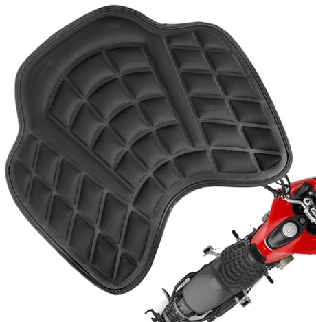 Motorrad Sitzkissen,Schaumstoff Sitzmatte - Schockabsorbierend Atmungsaktiv Ergonomische Unterstützung Rutschfester Halt Für Reisen Und Fahrkomfort