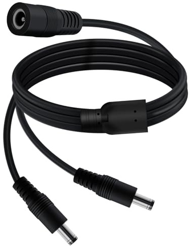 YINGAYOU Cavo Splitter DC 5,5mm x 2,1mm 18AWG 3A Cavo Sdoppiatore di Alimentazione DC 5V 6V 9V 12V 24V per Telecamere di Sicurezza, Registratori Digitali, Router (1 femmina, 2 maschio, 40 cm)
