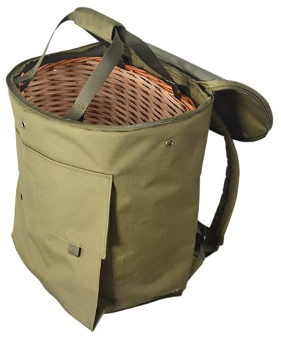 Acropolis Panier ramasseur de champignons en osier - Sac à dos pour cueilleurs d'herbes et de fruits de forêt - Cadeau unique fait main