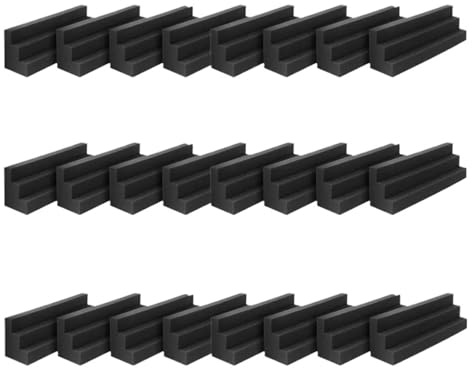 Selbstklebende Akustikschaum-Paneele 24/48er-Packung 12 x 3 Bass Trap Akustikschaumstoff Schallschutz Isolierung Eckblock Schaumstoff Geräuschdämpfung Dichteplatten(24 Pack)
