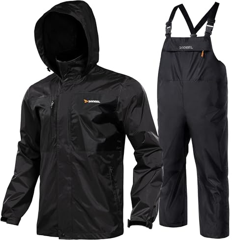 Rodeel Mens Waterproof Jacket and Overalls Set Windproof Rain Jacket Bid Suit Ultimate Protection for Outdoor Adventures