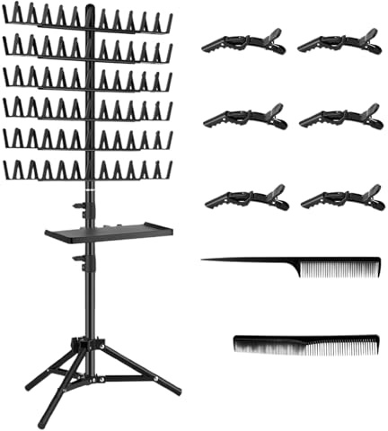 Séparateur de cheveux pour tressage – Support de séparation de cheveux réglable, support de tressage portable | Organiseur d'extension de cheveux amovible pour salon de maison, voyage, tresses
