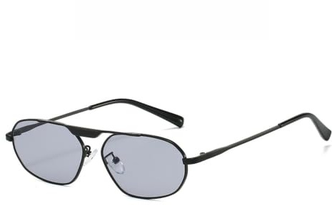 KTUCN Gafas de sol Steampunk irregulares para hombre, montura metálica, gafas de sol para hombre y mujer, protección UV, moder