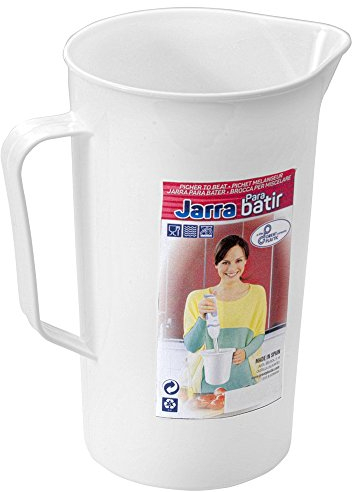 Great Plastic Plastic Jarra Especial para batir Blanco, 1 litro, Talla única, 12