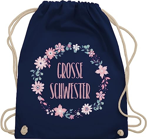 Shirtracer Turnbeutel Rucksack - Taschen - Große Schwester - Schwesterherz - Unisize - Navy Blau - geschenk für schweste geschenke geschwisterkinder schwestern sis beutel geschwistergeschenk grosse