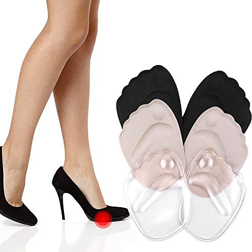 Gel Ball of Foot Cushion, 3 Pairs High Heels Shoes Inserts Forefoot Pads Foot Pain Relief Metatarsal Pads Reusable Ball of Foot Cushion for Women (Mixed Color 3 Pairs)