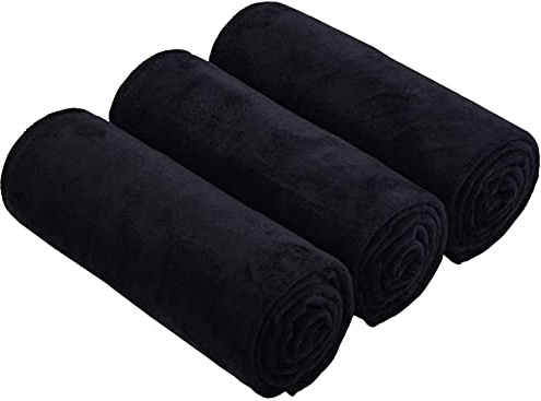 Gym Towels Microfibre Sports Towels Fast Drying Absorbent Workout Sweat Towels for Gym Fitness Yoga Camping Travel Hiking Beach for Men and Women black 3-Pack 40cm X80cm