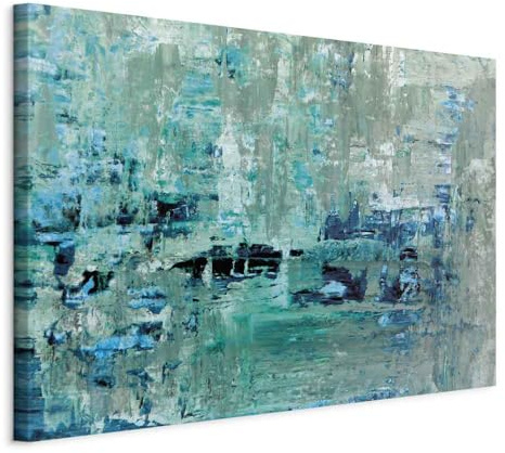 murando - Leinwandbild türkis blau, Schlafzimmer, Wohnzimmer, Kunstdruck | Hochwertige Leinwand, sofort aufhängbar, ideal fürs Wohn- oder Schlafzimmer, wasserfest und lichtecht, langlebig, stilvoll