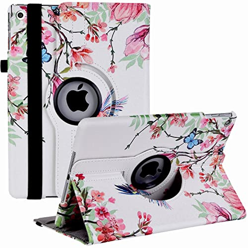 Ceysin Hülle für iPad 9. Generation (2021) / 8. Gen (2020) / 7. Gen (2019) 10.2 Zoll - 360 Grad Rotierend Stand Schutzhülle Cover mit Auto Schlaf/Wach Funktion (Kolibri)