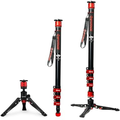 IFOOTAGE Cobra 3 A180F Monopode en aluminium pour appareil photo 71 | Monopode télescopique avec pieds compatible avec appareils photo reflex numériques Sony, Canon, Nikon, Charge utile 8 kg