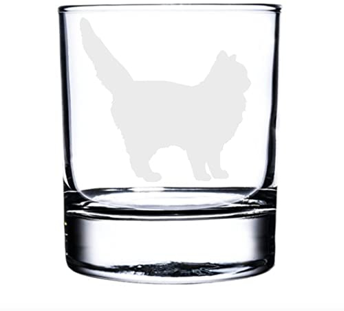 Siberian Cat Engraved Whisky Glass, Cat Gift, Cat Glass, Gift for Women, Gift for Men