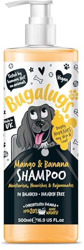 Bugalugs Hundeshampoo Mango Banane 500 ml Vegan Tiershampoo Fellpflege mit angenehmen Duft