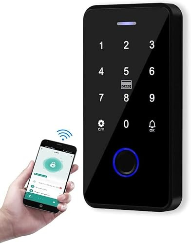 Gaocinys Biometrische Fingerabdruck-Zugangskontroll-Tastatur, Bluetooth, Tuya, intelligenter NFC-Türöffner, wasserdicht, mit 13,56 MHz, RFID-Schlüssel