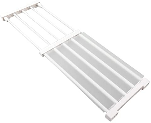 Zerodis Closet Tension Shelf, Expandable Metal Storage Rack Adjustable Organizer DIY Divider Separator for Cabinet Wardrobe Kitchen Bathroom (50‑80cm / 19.7‑31.5in Length)