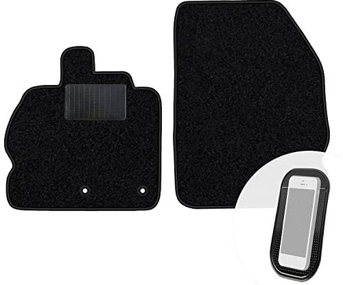 moto-MOLTICO Vorne Fußmatten Auto Velours Autoteppiche Schwarz Automatten Set 2-teilig passend für Renault Scenic III 2009-2016