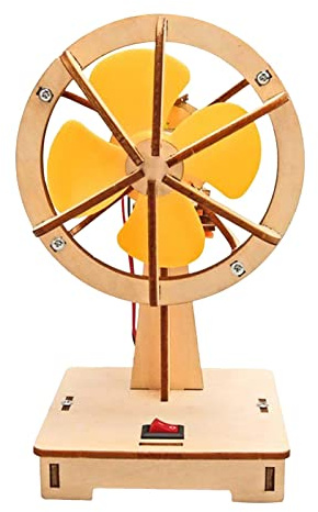 Harilla DIY Kleiner Ventilator aus Holz für Kinder, Wissenschaftsexperiment, pädagogisches Stammbauspielzeug, kreatives Puzzle-Handbuch, kleine Produktion,