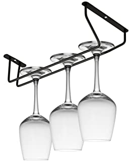 AZZAP Glaeserhalter G1 30cm Glaeserschiene Glashalter Weinglashalter Glaeserregal Regal Bar SCHWARZ