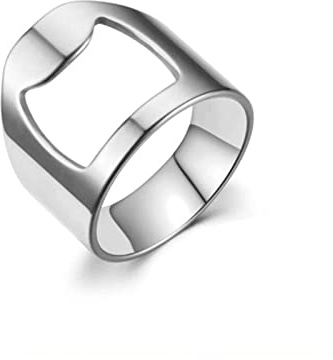 ANAZOZ Bague Décapsuleur Acier Inoxydable, Anneau 8MM Fantaisie Unisexe