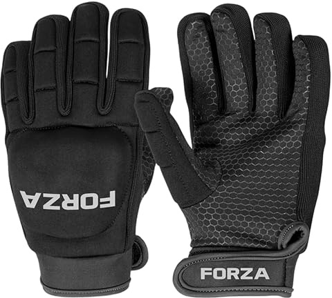 FORZA PU-hockeyhandskar, vänsterhänta hockeyhandskar, många storlekar (S, helfingerhandskar, grå)