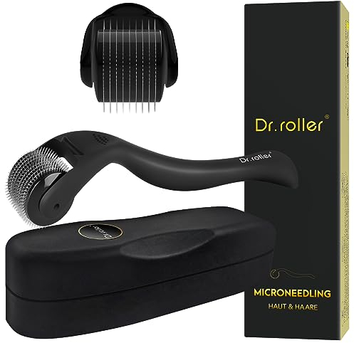 Dr.roller Derma Roller 1mm for Hair Growth, Microneedling Roller for Face Scalp, Beard Roller for Beard Growth, Micro Needling Roller Titanium Derma Roller for Men and Women Skin Care