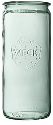 Weck Zylinderglas 1590 ml 6 Stück | Zum Einmachen von Konserven, Säften, zur luftdichten Aufbewahrung von trockenen Zutaten