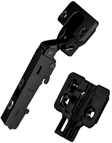 Gedotec Türscharnier Küche Topfband | 1 Set Scharnier Eckanschlag | MADE IN GERMANY | Metalla Premium schwarz 110° | Topfscharniere 35 mm | Schraub-Schanier Soft-Close Dämpfung | Schranktür Dämpfer
