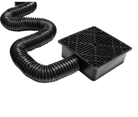 for FACULX Catch Basin Drain Kit 9.05 x 9.05 Square Downspout Extension Drain Cover Stretched Length Pipe Low Profile Drain Underground Water Drainage