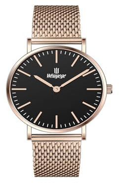 Weayege Damen Uhren Analog Quarz Edelstahl Wasserdicht Mesh Ultradünne,Armbanduhr aus Edelstahl mit verstellbarem Mesh-Armband,Damen Uhren Lederband Luxus Quarzuhren Mode Kreative