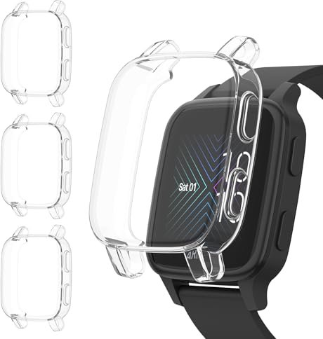 Wanme 3 Stück Hülle Kompatibel mit Garmin Venu Sq Display-Schutzhülle, HD Stoßfestes Weiches TPU Gehäuse, Vollschutz
