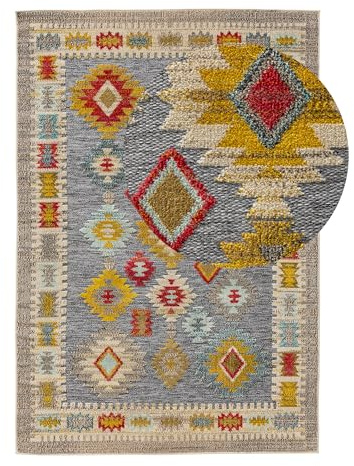 benuta Nest In- & Outdoor Teppich Noelia - Multicolor 240x340 cm - Strapazierfähig & Pflegeleicht - Rechteckig für Balkon, Terrasse, Garten - Küchenteppich & Wohnzimmerteppich - Abstrakt, Geometrisch