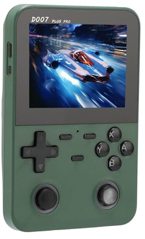 D007 Handheld Game Console Open Source Color Screen Retro Gaming Console with Crossed Direction Key Shooting Accessories (Green)