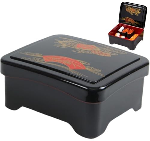 Lpitoy Boîte À Bento Japonaise avec Couvercle, Boîte À Sushi Japonaise, Boîte À Déjeuner, Plateau De Service De Collation, Boîte À Bento Traditionnelle, Boîte De Récipient Alimentaire