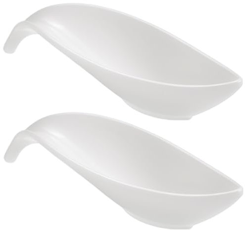 Sicignano | Salsiera in Melamina Bianca 21x7x4,5h cm – Elegante, Resistente, Ideale per Salse e Condimenti | Ciotolina per Antipasti, Finger Food, Aperitivi, Antipasti (2)