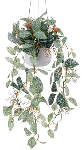 Funzhan Petites Plantes Artificielles à Suspendre, Fausses Plantes à Suspendre avec Pot, Décoration Intérieure, Fausse Verdure, Vignes à Suspendre en Pot pour Mur, Maison, Bureau, Salle de Bain