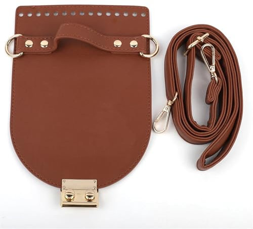 MZSKLW DIY-Ledertaschen-Bausatz Handgemachte Ledertasche Set Nähen Tasche Lederbezug mit Löchern Taschengurt DIY Zubehör for Stricken Rucksack Frauen Handtasche Herstellungsset Handgefertigte(Brown)