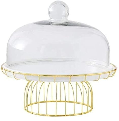DKRAHRJJ Cake Stand with Dome Lid, Dome Cake Pan, Home Dessert Tables Ceramic Cake Plate Cheese Dome Party Stand